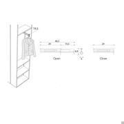 Technical and dimensional specifications of the extractable hanging rail