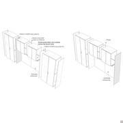 Wardrobe bridge position for hinged doors layouts from Pacific collection