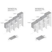 Height and depth of the bridge unit wardrobe for Pacific layouts with hinged doors