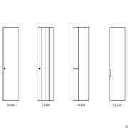 Four models of doors matchable to the wardrobe with corner dressing room for hinged compositions Player