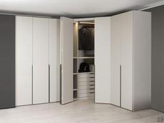 Hinged wardrobe Mind Player with corner dressing room with 2 folding doors and 1 hinged door