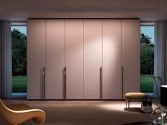 Neptune Lounge modular wardrobe with folding doors, here embellished with Wood handle in solid stained oak