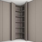 Lounge corner hinged element for closets - equipped with interior shelves