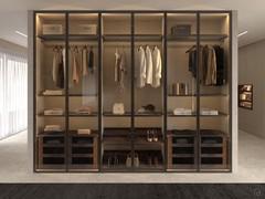 Artemis Lounge wardrobe with glass doors - Sahara matt lacquered backrests