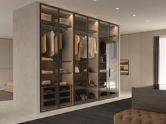 Wardrobe with glass doors Artemis Lounge with Laminam stone backrests