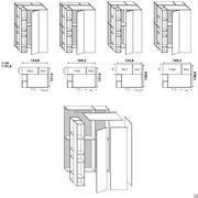 Wide dressing unit with external compartments + internal shelf: characteristics and encumbrance