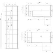 Wide dressing unit with external + internal open compartments: specific measurements