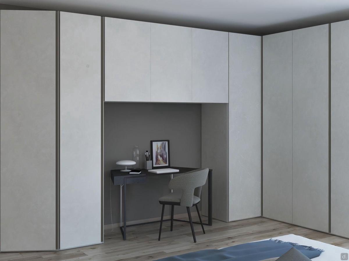 Pacific modern bridge wardrobe - doors in melamine loto natura