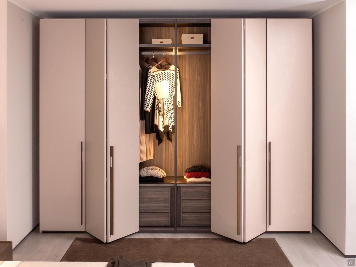 Neptune Lounge modular wardrobe with folding doors, also available with hinged door modules