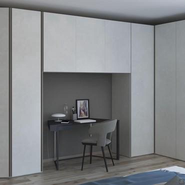 Pacific modern bridge wardrobe - doors in melamine loto natura