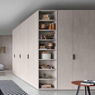 Pacific wardrobe side bookcase also perfect in a corner composition with hinged doors