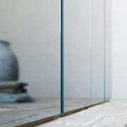 Detail of the natural mirror doors, also available in a grey mirror finish (as well as many other materials and colours)