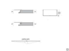 Outline and depth dimensions of the Midley cupboard, plus the exact dimensions of the characteristic painted metal opening