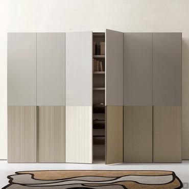 Two-tone wardrobe with Ocean hinged doors