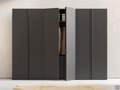 Wardrobe with full-height metal groove Lake Wide, here proposed matt lacquered with matching handle