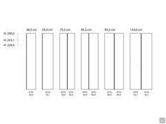 Diagram of available widths for the Lake Wide wardrobe. The elements can be freely combined to create compositions of any size