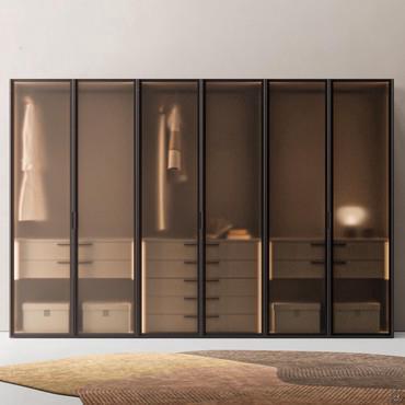 Arctic Wide bronze glass wardrobe 