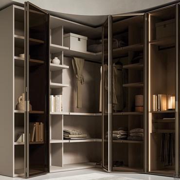 Driver Wide corner wardrobe with folding doors