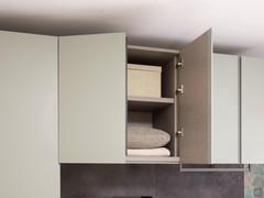 Wide cabinet wall unit with internal shelf (supplied as standard). melamine interior, with a choice of different finishes, or matt lacquered (on request from Customer Service)