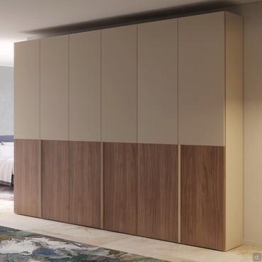 Two-tone wardrobe with Ocean Wide hinged doors