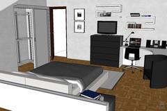 3D Bedroom Design - overall view