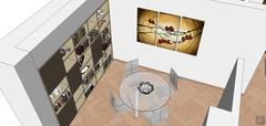 3D Living room/living room design - dining area detail