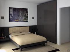 Progetto 3D per camera da letto su misura - render