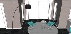 3D Living room/living room project - view of relaxation area