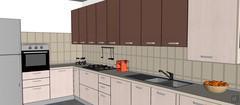 3D Kitchen design - side view