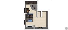 3D Living room/living room design - top view