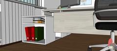 3D design Office 1 - detail open compartment modular cabinet