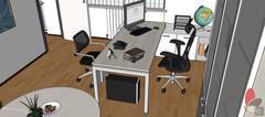 3D Design Office 1 - desk view with skirt