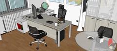 3D Design Office 1 - desk view with skirt