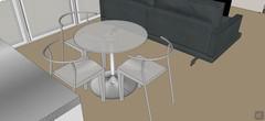 3d Living room design - Dining table detail