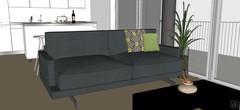 3d Living room design - sofa detail 