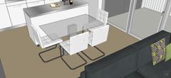 3d Living room design - Proposal 2 -Detail dining table