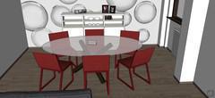 3D Living room/living room design - detail dining complements