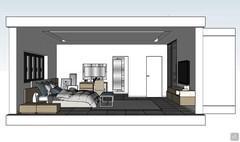 3D Bedroom Project - lateral view