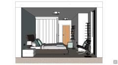 3D Bedroom Design - side view