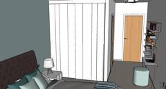 3D Bedroom Design - closed closet detail view