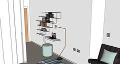 3D Bedroom Design - desk view