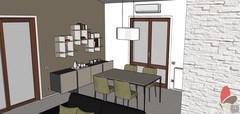  3D Living room/living room design - dining area view