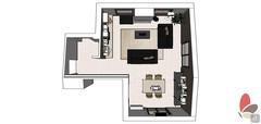  3D Living room/living room design - top view-solution 1