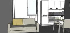 3D Open Space design - standard column view - recommended solution