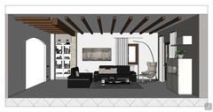  3D Living room/living room design - side view