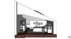 3D Bedroom Design - side view