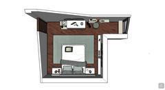 3D Bedroom Design - top view