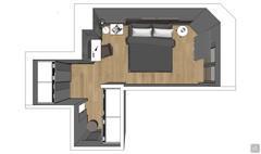 3D Bedroom Design - top view