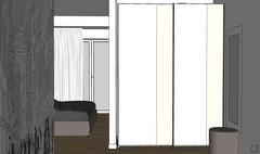 3D Bedroom Design - open entrance wardrobe view