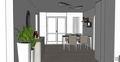 3D Living room/living room design - dining area view